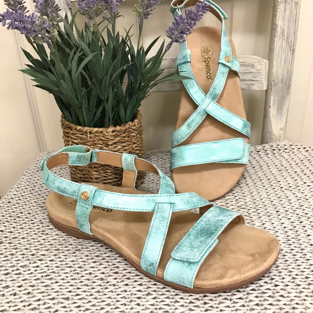Spenco Grace Orthotic Sandals Metallic Blue